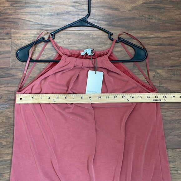 Green Envelope Womens Halter Tank Rust Sleeveless Top Sz S - Picture 7 of 9